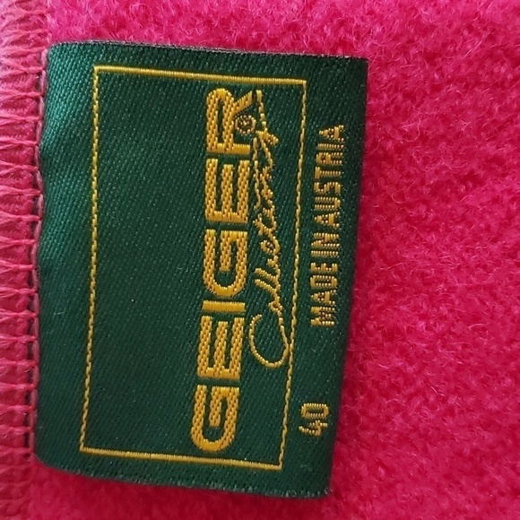 Geiger- Pink Sweater vest Vintage PURE Wool Austria Preppy Sz.40 - Picture 6 of 9